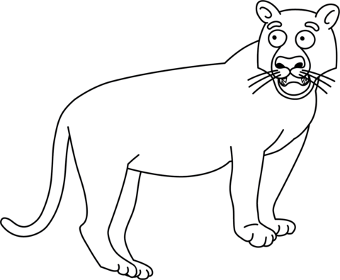 Funny Tiger Without Stripes Coloring Page